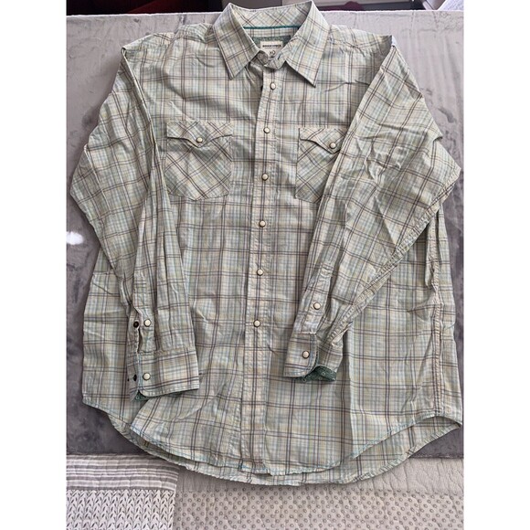 ROUGH STOCK Mens Shirt Size XL Snap Pearl  Buttons Long Sleeve  Western Cowboy - Picture 14 of 14